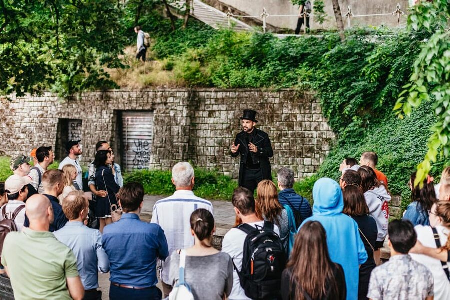 Budapest: Buda Castle District Vampires and Myths Night Tour - Prince Eugene’s statue and the castle approach