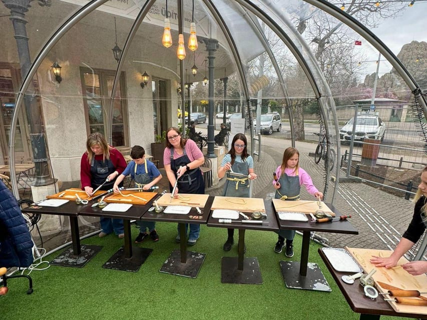 Budapest: Chimney Cake Workshop in City Park - Finding the workshop near the white round buildings