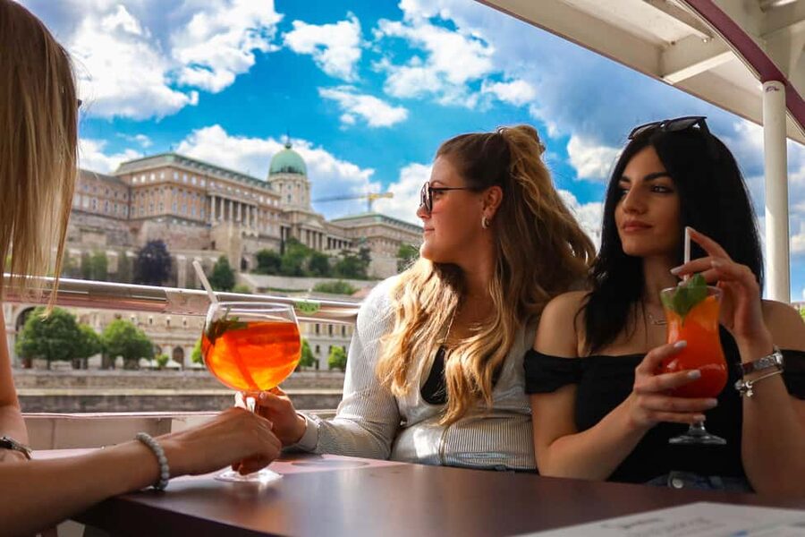 Budapest: Downtown Budapest Cocktail Cruise - Budapest at sunset, drink in hand