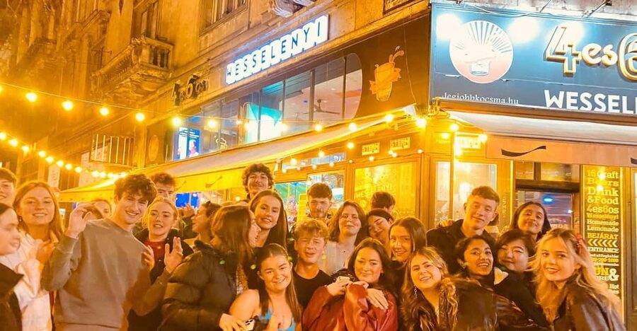 Budapest: Guided Bar Crawl with 1 Hour Open Bar and Shots - The first ruin bar and the opening shots