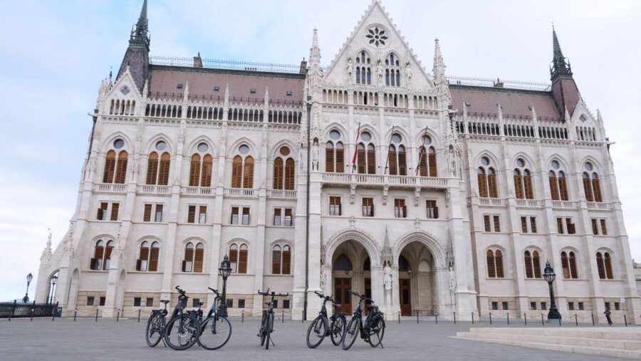 Budapest: Guided E-Bike Sightseeing Tour - The Parliament view from the Pest side