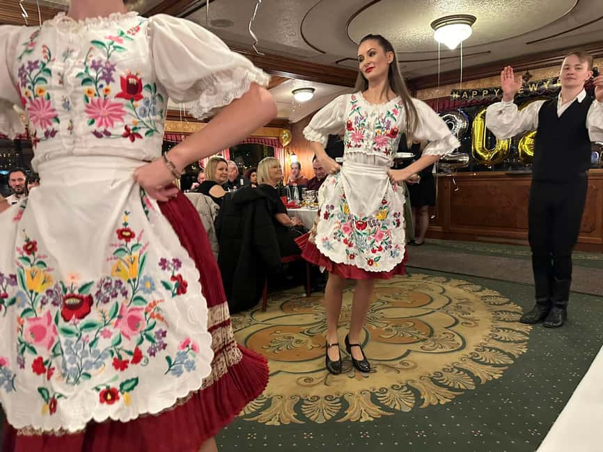 Budapest: New Year's Eve Party Cruise with Food & Live Show - Rajkó Ensemble music and folk dancing