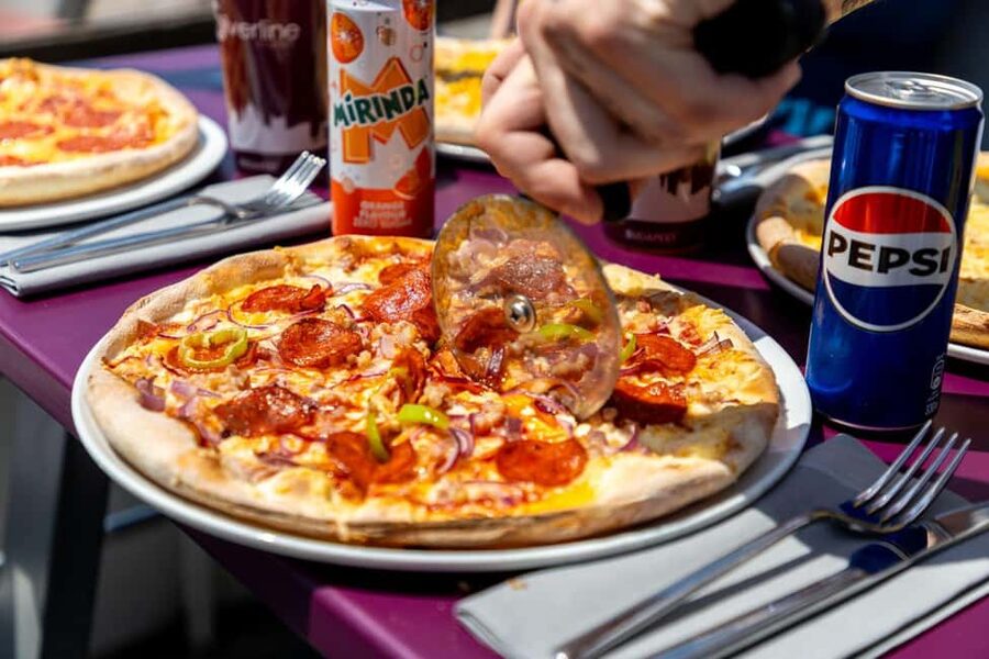 Budapest: Pizza Cruise - The National Theatre and Palace of Arts