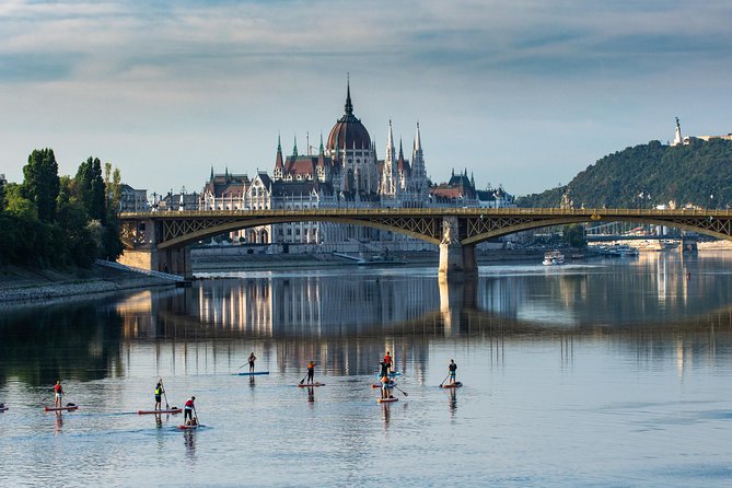 Sunrise SUP to the heart of Budapest - Getting comfortable on the board at Római part