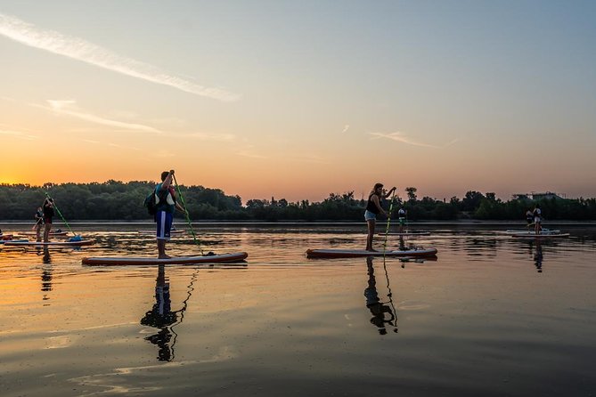 SUP Budapest: Sunset tour - Passing Margaret Island as the light softens